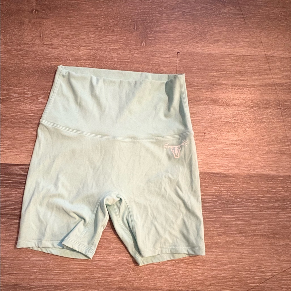 biker shorts in aqua blue